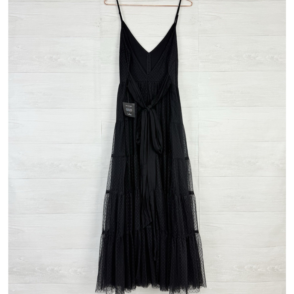 NWT Lulus Made to Be Magical Maxi‎ Dress XL Black Dotted Tulle Witchy Whimsygoth - Picture 7 of 16